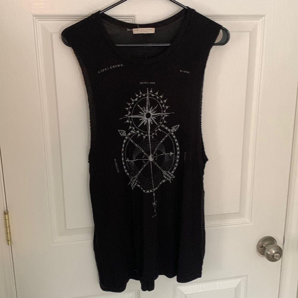 Extra long black tank top